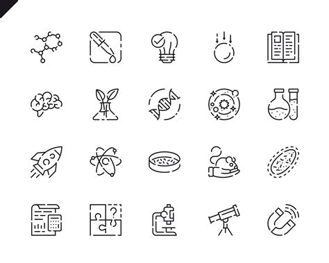 Simple Set Science Line Icons For Website And Mobile Apps