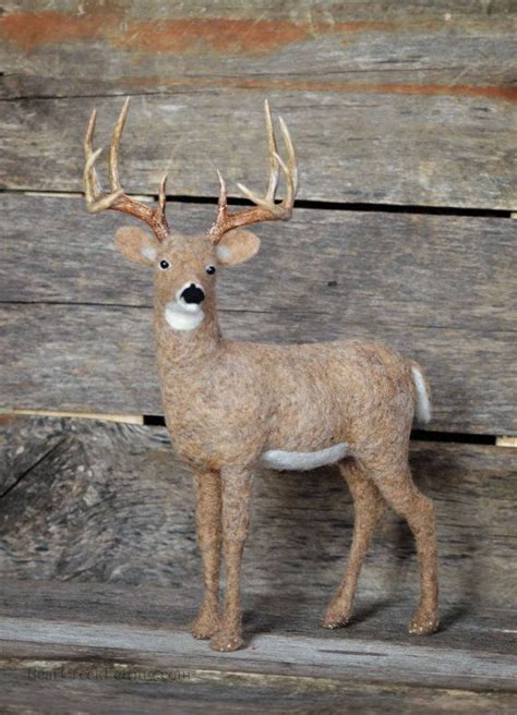 Needle Felted Deer Whitetail Buck Wildlife Decor Sculpture