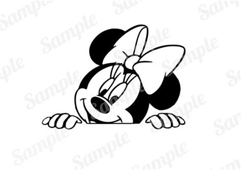 Peeking Minnie Mouse Inspired Svg Png Digital File Etsy Disney