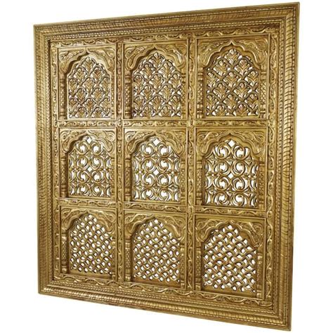 Litton Lane In X In Gold Mango Wood Intricately Carved Panel