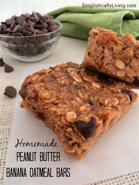 Homemade Peanut Butter Banana Oatmeal Bars Gluten Free Peanut Butter Recipes Banana Oatmeal