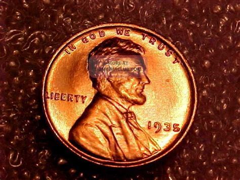 1935 Lincoln Cent With Awesome Full Red Uncirculated