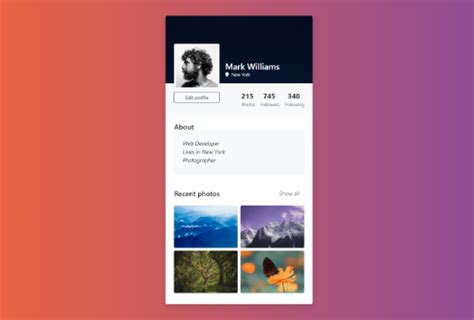 Bootstrap 5 Edit User Profile Template Example