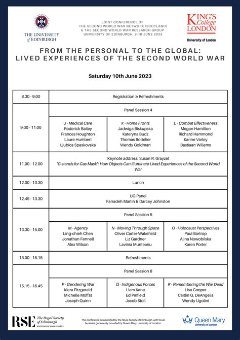 Conference Programme Launch – Second World War Network (Scotland)