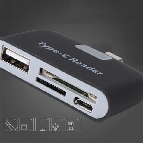 Fdit Lecteur De Carte TF Lecteur De Carte Multifonction USB3 1 HUB TF