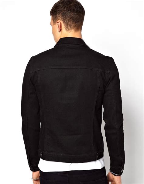 Lyst Asos Denim Jacket In Skinny Fit In Black For Men