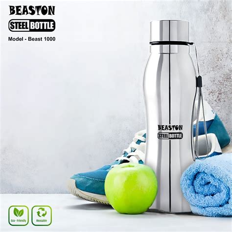 Standard Silver Stainless Steel Water Bottle Ml L Screw Cap At