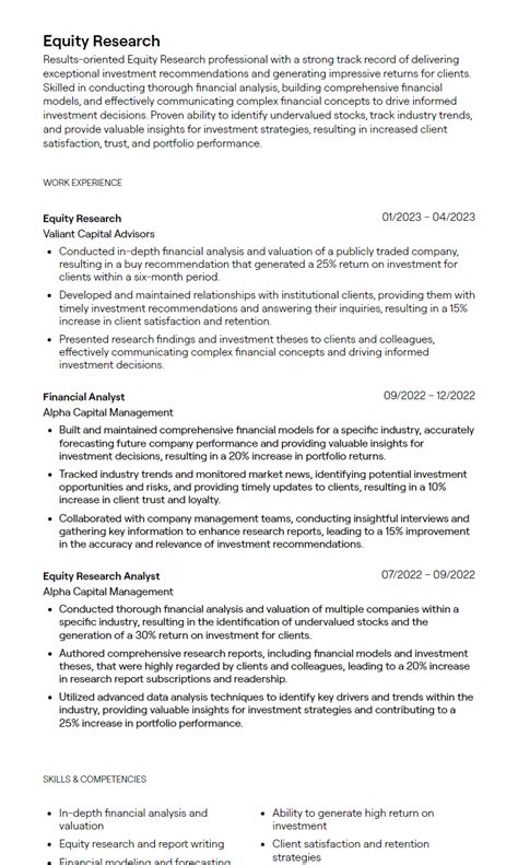 5 Equity Research Resume Examples [with Guidance]