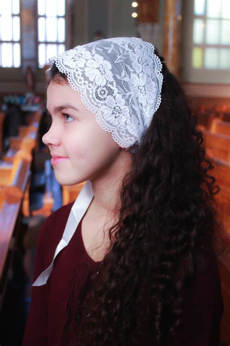 White Headband Chapel Veil With Ties White Lace Headband Etsy