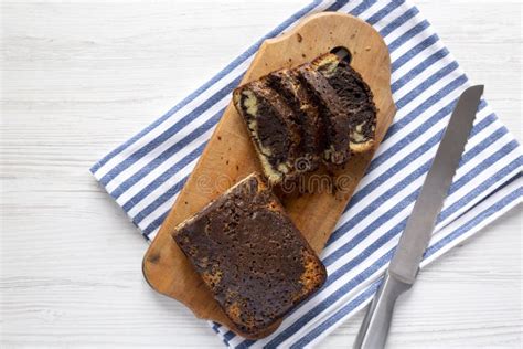 Homemade Marble Cake On A Plate Top View Copy Space Stock Image Image Of Marble Sweet 297555779