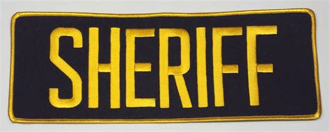 SHERIFF Patch Large Backpatch 4×10.5 inches Yellow on Black ...