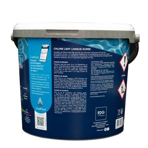 Chlore Lent Piscine Galets 250 G Seau 5 Kg