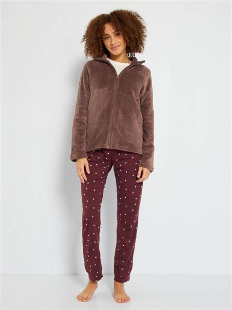 Pyjama Long Pi Ces Marron Cru Kiabi