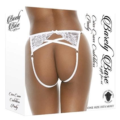 Barely Bare White Criss Cross Crotchless Panty One Size Sex Toys At Adult Empire