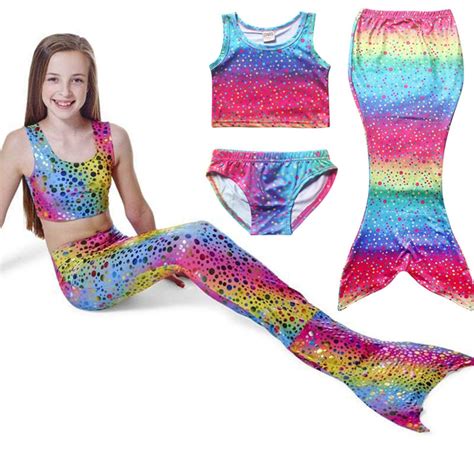 Aliexpress.com : Buy 2017 Summer Kids Bathing suit Baby Girls Mermaid Swimsuit 3pcs/lot Children ...