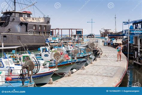 Fishing Boats Are Moored In Ayia Napa Port Editorial Photo Image Of