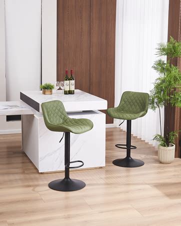 YOUTASTE Bar Stools Set Of 2 Adjustable Breakfast Barstools With Backs