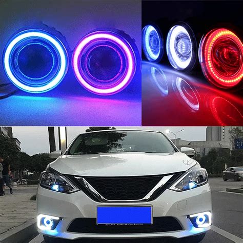 Universal Angel Eye Fog Lights Led Headlight 12v Cob Drl Daytime