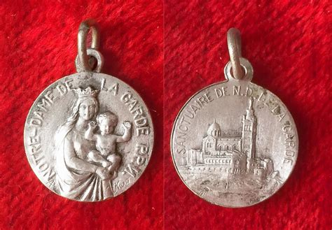 Vintage French Virgin Mary Religious Medal Catholic A Penin And Karo