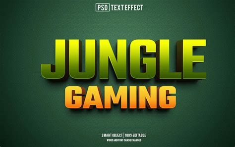 Texte D Effet De Jeu De Jungle Police De Typographie Modifiable Texte