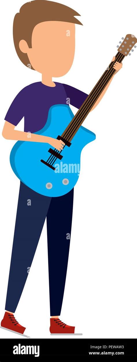 Cartoon Man Playing Electric Guitar Stockfotos Und Bilder Kaufen Alamy