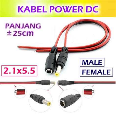 Jual Jack Power Dc Male Connector Colokan Kabel Cctv Arduino 21x55mm