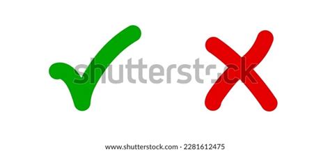 Handwritten Check Mark Cross Mark Icon Stock Vector Royalty Free