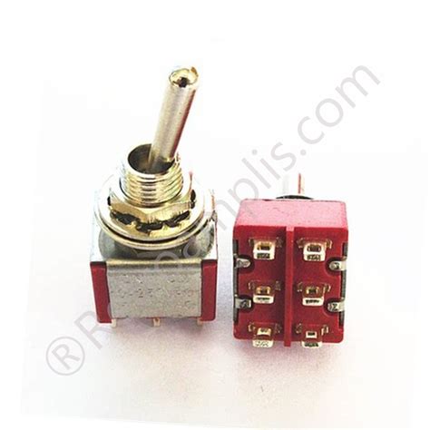 DPDT ON OFF ON Toggle Switch Solder Lugs