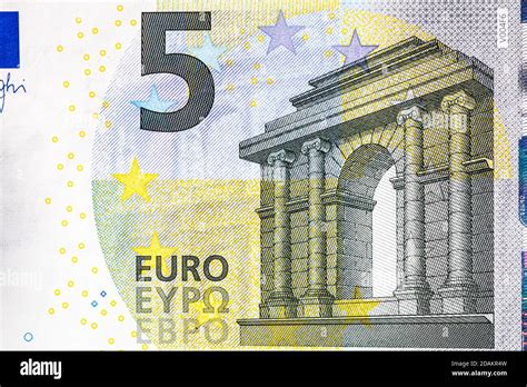 Enfoque Selectivo En Los Detalles De Los Billetes En Euros Primer Plano De Detalle De Billetes