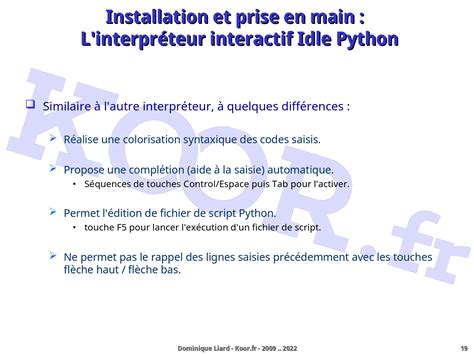 Le Langage Python Installation Et Prise En Main L Interpr Teur