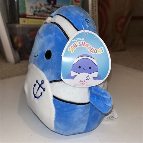 SQUISHMALLOW RICKY THE CLOWN FISH PLUSH BLUE 8 KELLYTOY 2020 SUMMER