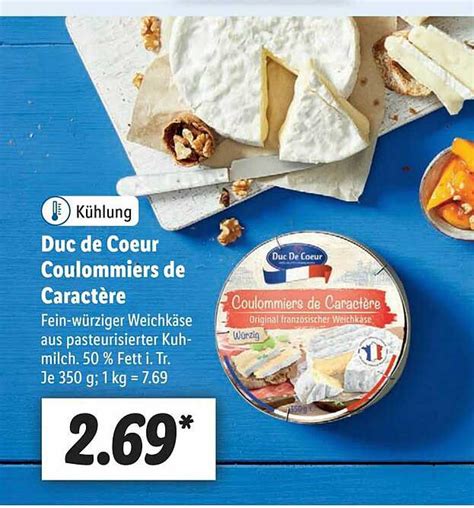 Duc De Coeur Coulommiers De Caractère Angebot bei Lidl 1Prospekte de