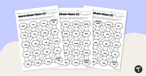 Word Chain Mazes - Worksheets | Teach Starter