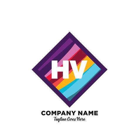 Hv Initial Logo With Colorful Template Vector Vector Art At