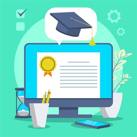 Free Vector Online Certification Illustration