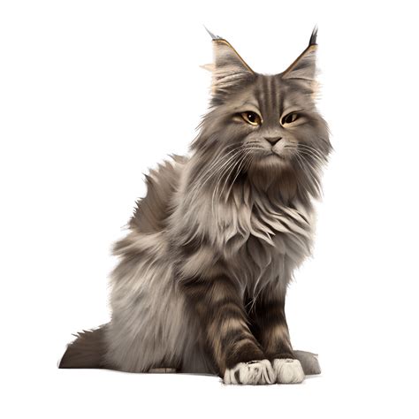 Beautiful Maine Coon Cat Sitting Up Creative Fabrica