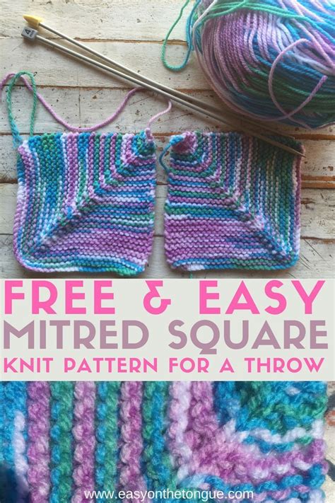 Free Knit Square Pattern To Make A Quick Throw Knitted Squares