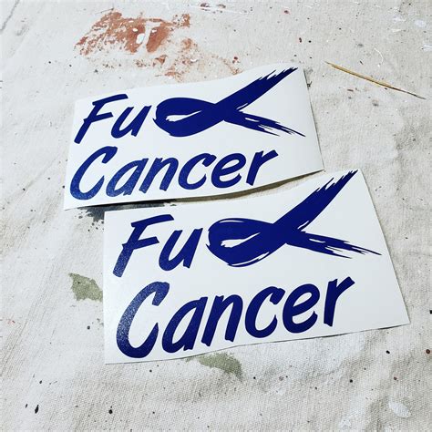 Fuck Cancer Decals 2 Pack Etsy