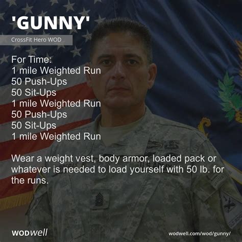 Gunny Workout Crossfit Hero Wod Wodwell Weight Vest Workout