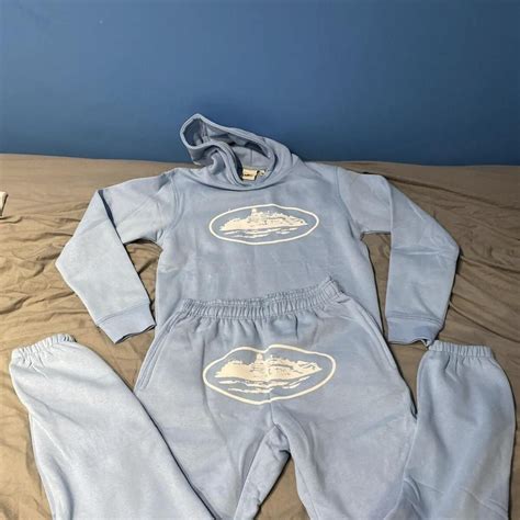 Corteiz CRTZ Alcatraz Tracksuit Baby Blue Medium Depop