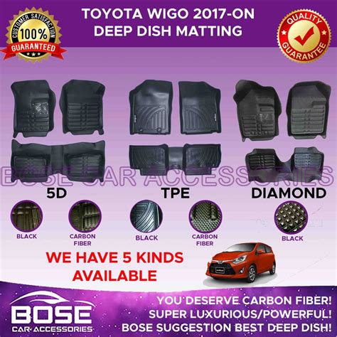 TPE 5D 5D Diamond Deep Dish For Toyota Wigo 2014 2023 Deep Dish