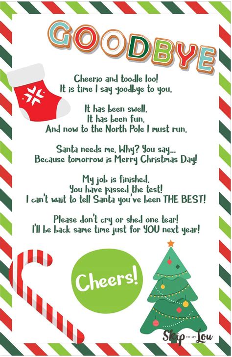 Free Printable Hello And Goodbye Elf Letters Skip To My Lou