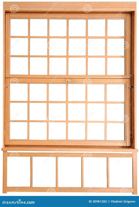 Wood Double Hung Windows. Double-hung Window Parts. Stock Photography ...