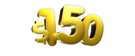 150 Dollar Figure Gold 3d Stock Illustration Illustration Of