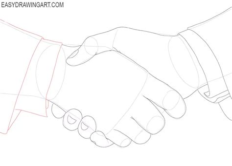 How To Draw A Handshake Easy Drawing Art