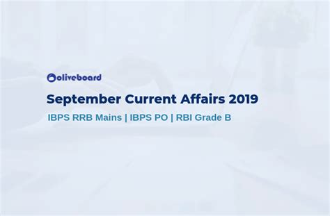 September Current Affairs Ibps Rrb Mains Ibps Po