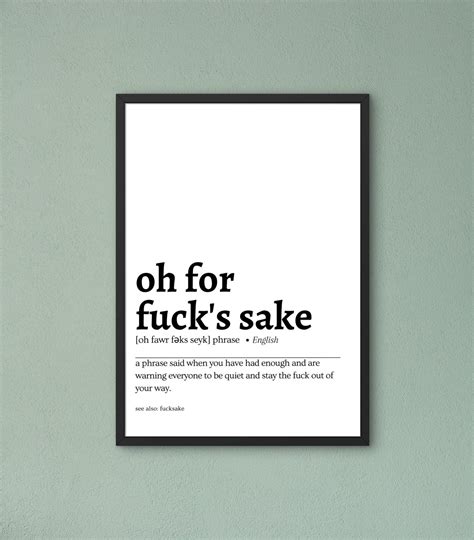 Fuck Dictionary Definition Print Bundle Funny Printable Wall Art
