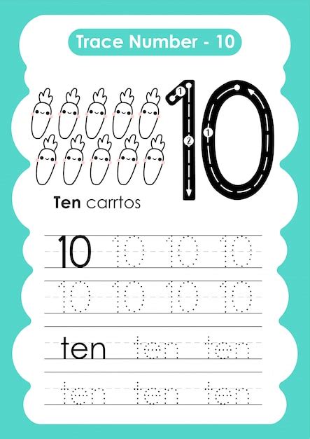 Number 10 Tracing Worksheets For Preschool