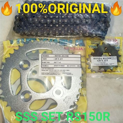 SSS 428 SET HONDA RS150R CHAIN STELL SPROCKET 1 SET Shopee