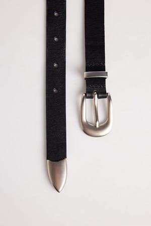 Thin Leather Belt Black | NA-KD